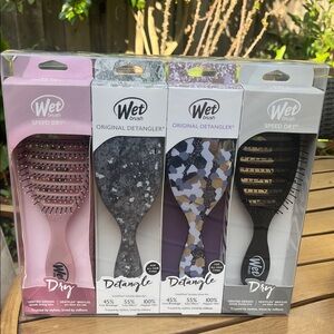 Wet Brush Detangler Hair Brush Set - Pink, Gray, Black